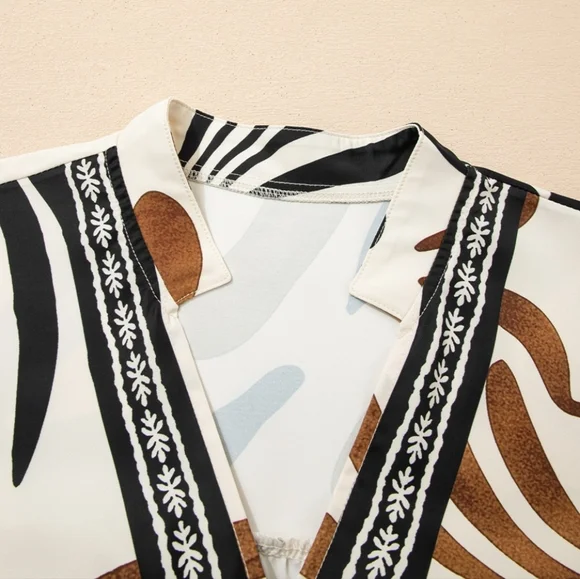 Women's Brown Abstract Blouse - Picture 5 of 11